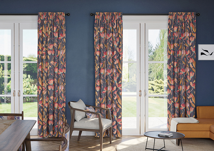 Belle Fuchsia, Indigo - Made to Measure Curtains - Image 3